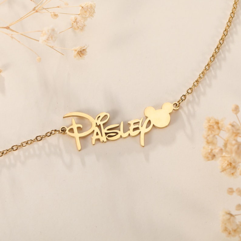 Mickey mouse deals name necklace